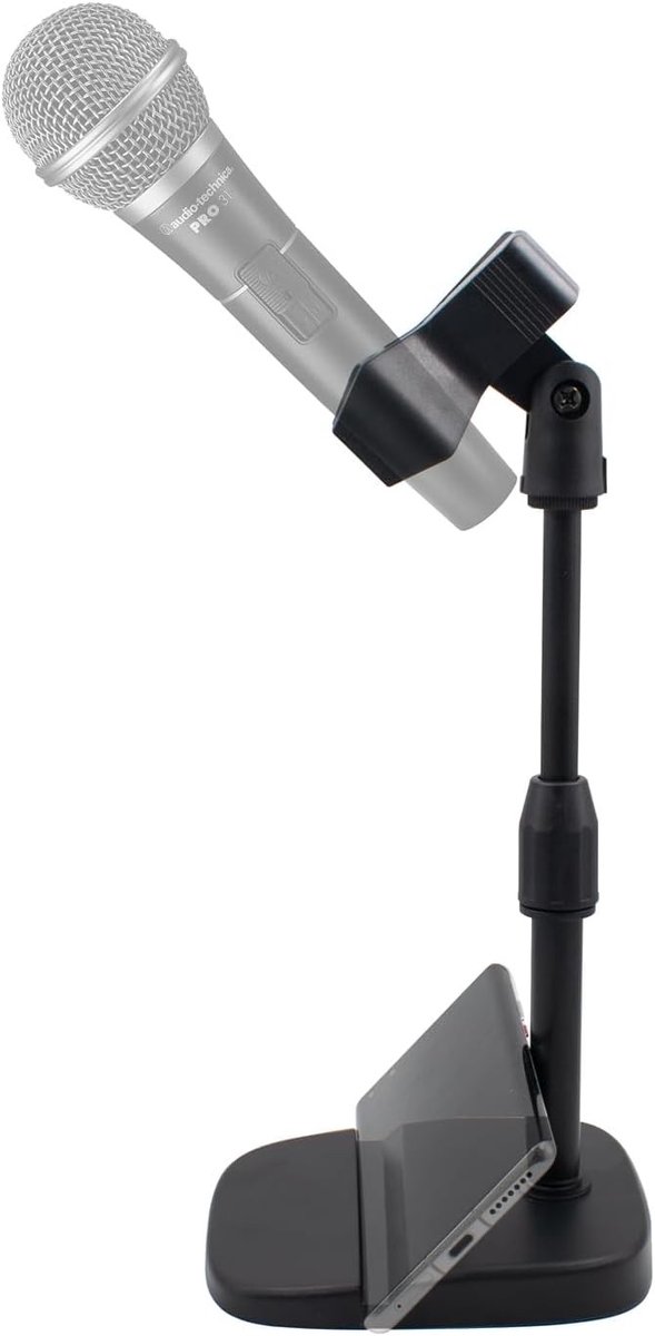Verstelbare microfoonstandaard met clip voor vergaderingen, gaming en livestreams, geschikt voor microfoons tot 5 cm diameter