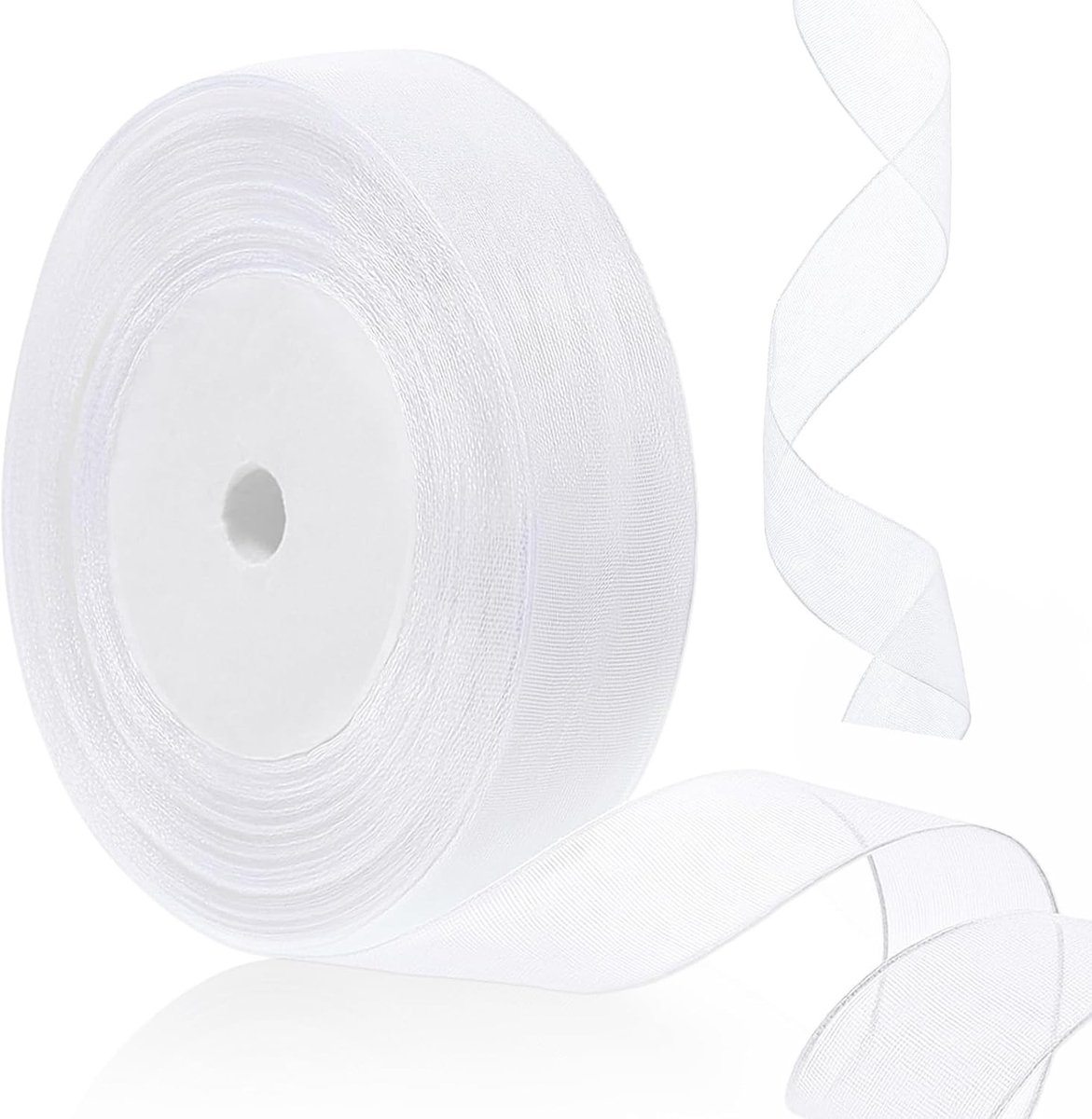 Translucent Witte Chiffon Cadeaulint van 45 meter voor Creatieve Versieringen en DIY Projecten