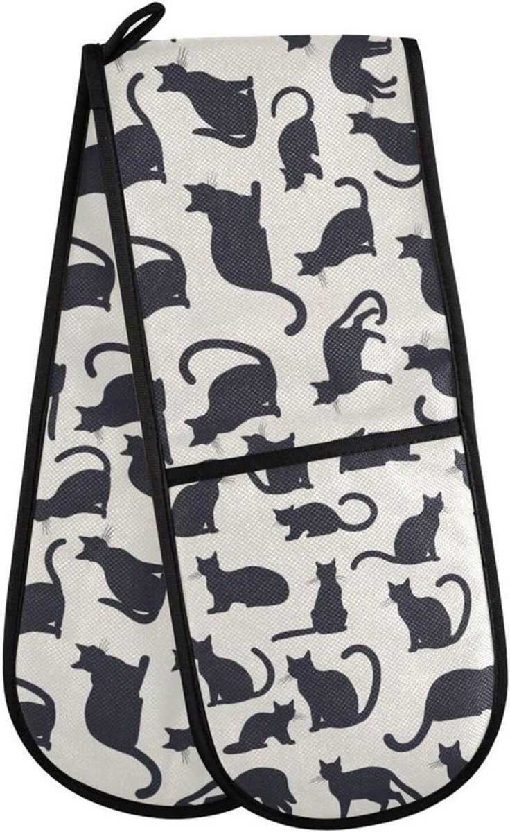 Dubbele Ovenhandschoenen - Keukenwanten Pannenhouder - Hittebescherming Keuken - Extra Lange Bescherming - 89 x 18 cm - Meerkleurig