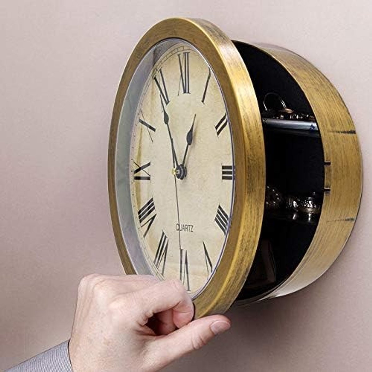 Verborgen Klok met Geheime Opbergruimte voor Sieraden en Geld - Vintage Wandklok voor Veiligheid en Stijl