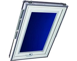 Rolgordijn – Dakraamgordijn – Zonwering – Dakvensterrolgordijn – Lichtdoorlatend – Maat 114x160 cm – Geleiderail Zilver – Nachtblauw Polyest