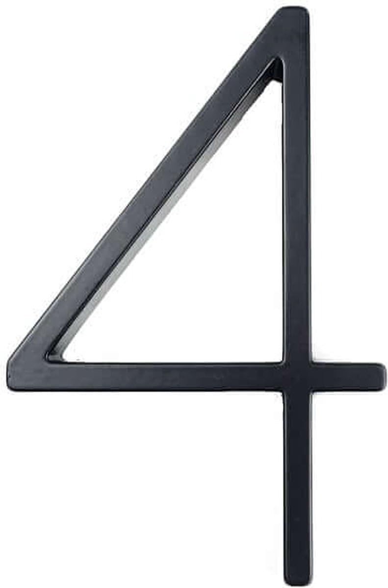 Huisnummer 4 - Modern zwart 12,5 cm hoog