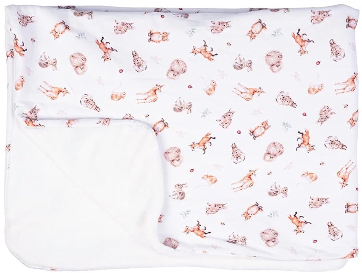 Babydeken met dierenprint - Lichtblauw