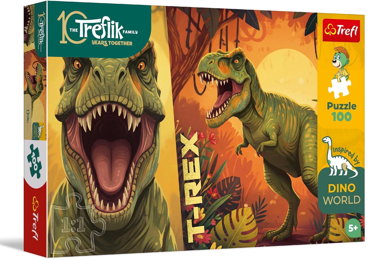 Puzzel 100 Stukken - T-Rex Afbeelding - Kleurrijk