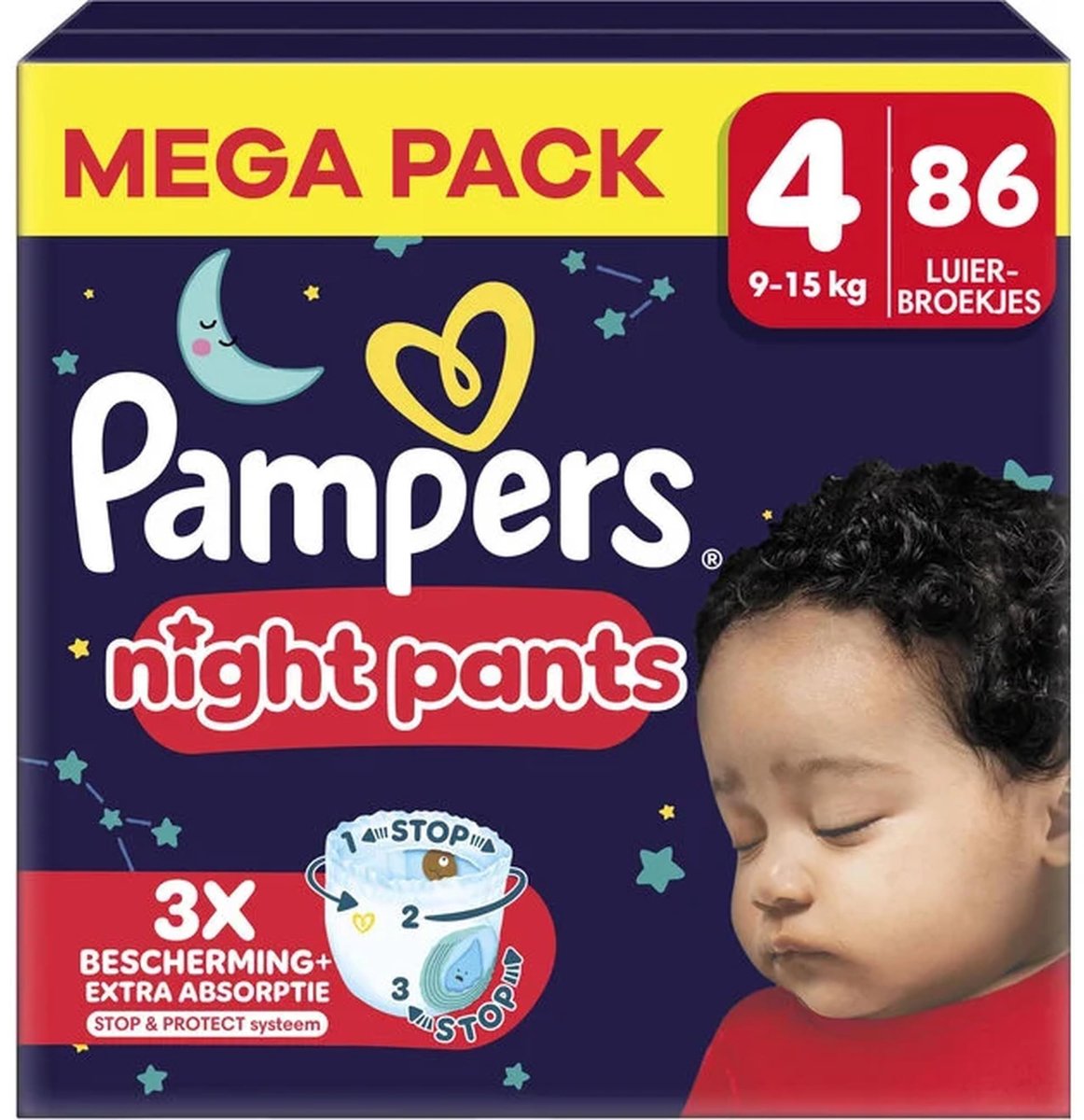Baby Dry Night Pants - Maat 4 - Mega Pack - 86 Stuks