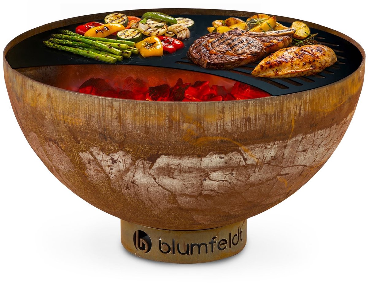 Buitenhaard met Grill - Diameter 60.5 cm - Roest