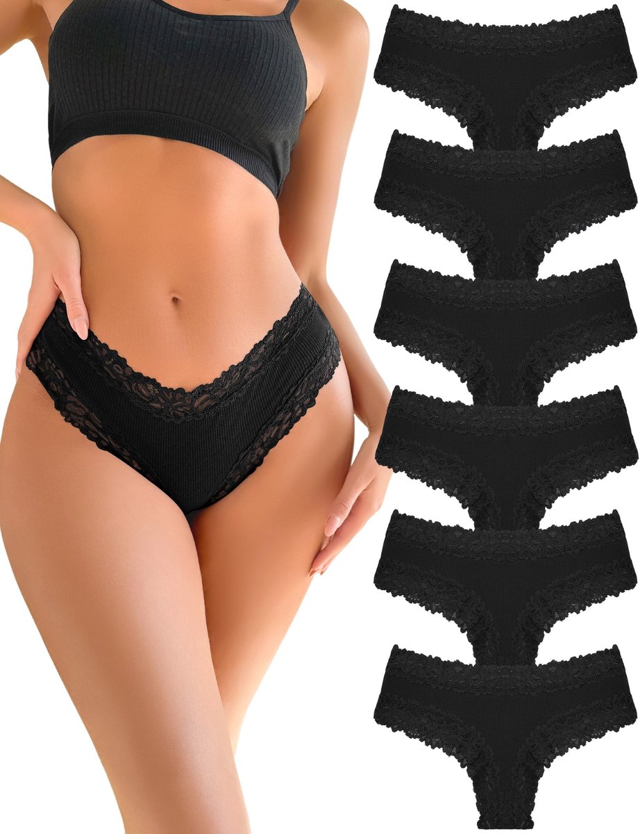 Brazilian Ondergoed Set van 6 - Katoen - Lage Taille