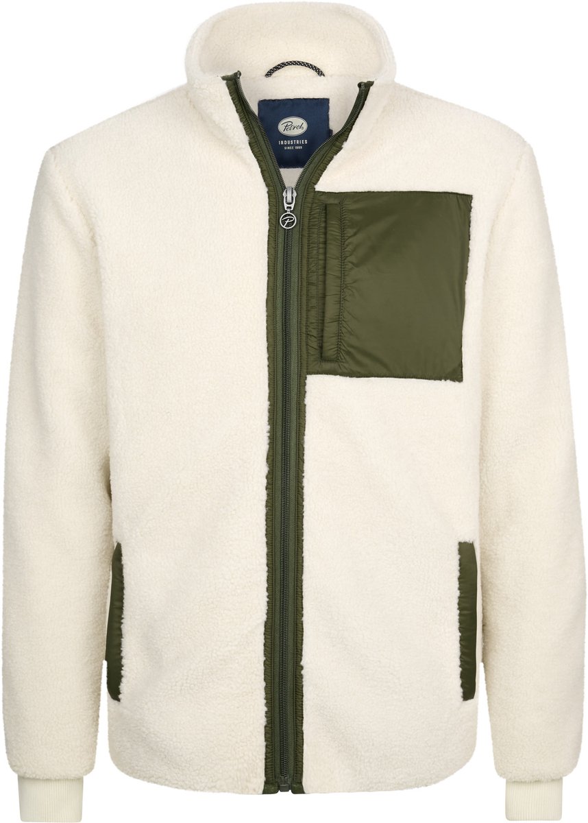 Petrol Industries - Heren Sherpa fleece jack ironwood - Wit - Maat M