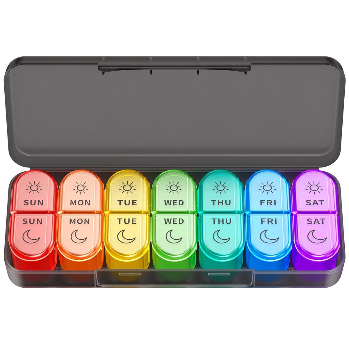carmdering - Medicijndoos 7 Dagen – Pillendoos 2 Keer per Dag met Grote Capaciteit – Tablettenbox Organizer voor Medicijnen, Vitaminen en Supplementen