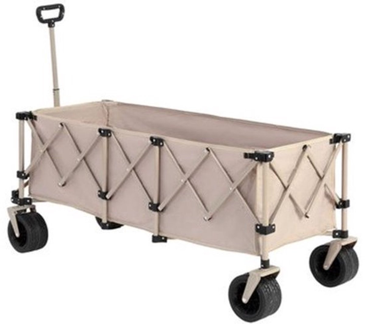 Bolderkar Opvouwbaar - Bolderwagen - Inklapbare Kar – Vervoerskar – Strandkar – Bolderkar – Transportkar – Draagcapaciteit 100 Kg – All-Terrain Wielen - Zwart