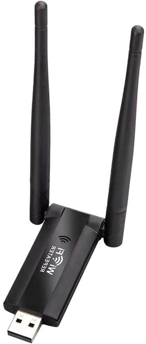 WiFi Versterker - Signaal Booster - Bereik Uitbreiden - Plug and Play - 600m - Zwart