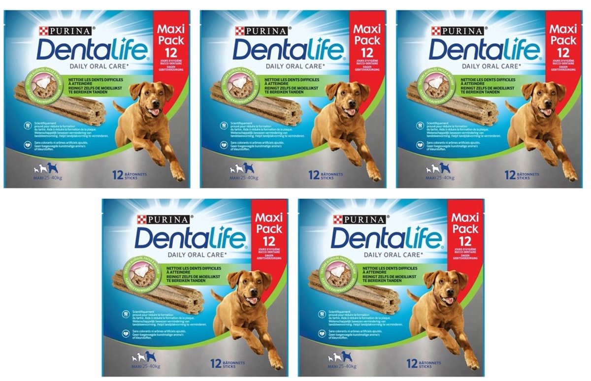 5x Purina Dentalife Daily Oral Care Large Loyalty Pack - Hondensnacks - 426g