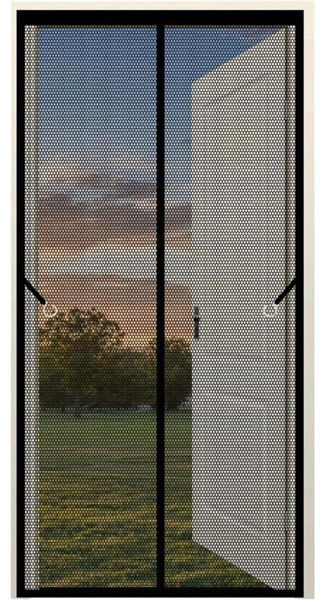 Magnetisch Gordijn - Horrengaas Raam - Insecten Buiten Houden - Automatische Sluiting - 130 x 265 cm - Zwart