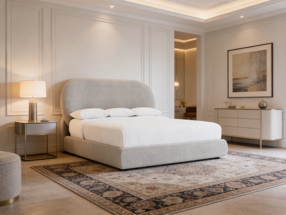 Aurevra Light Grey Boxspring – Koningstijl – Luxe Lichtgrijze Boxspring – Modern Design Bed – Comfortabel Hotelbed