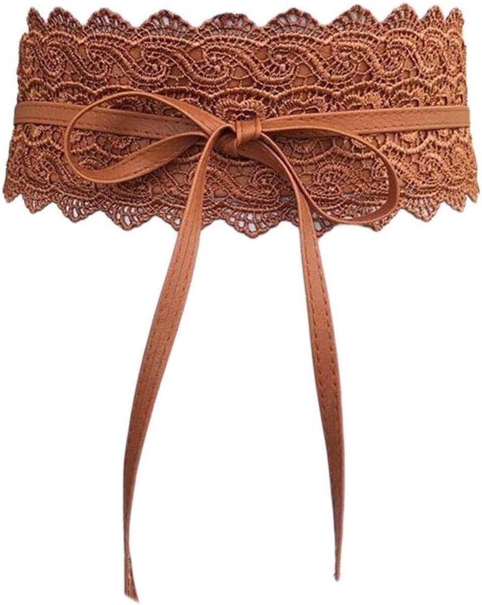 Elegante Kanten Brede Ceintuur voor Dames met Strik - Perfect voor Bruiloften en Feestjes