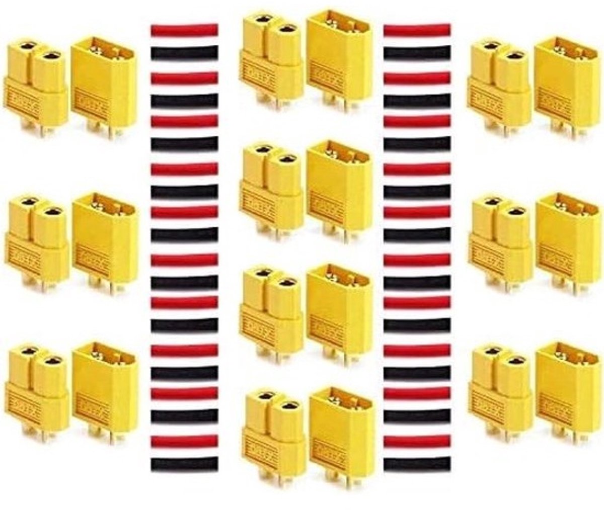XT60 Connectoren - Lipo Connectoren - RC Modelbouw - Hoge Efficiëntie Verbinding - 10 Paar - Geel