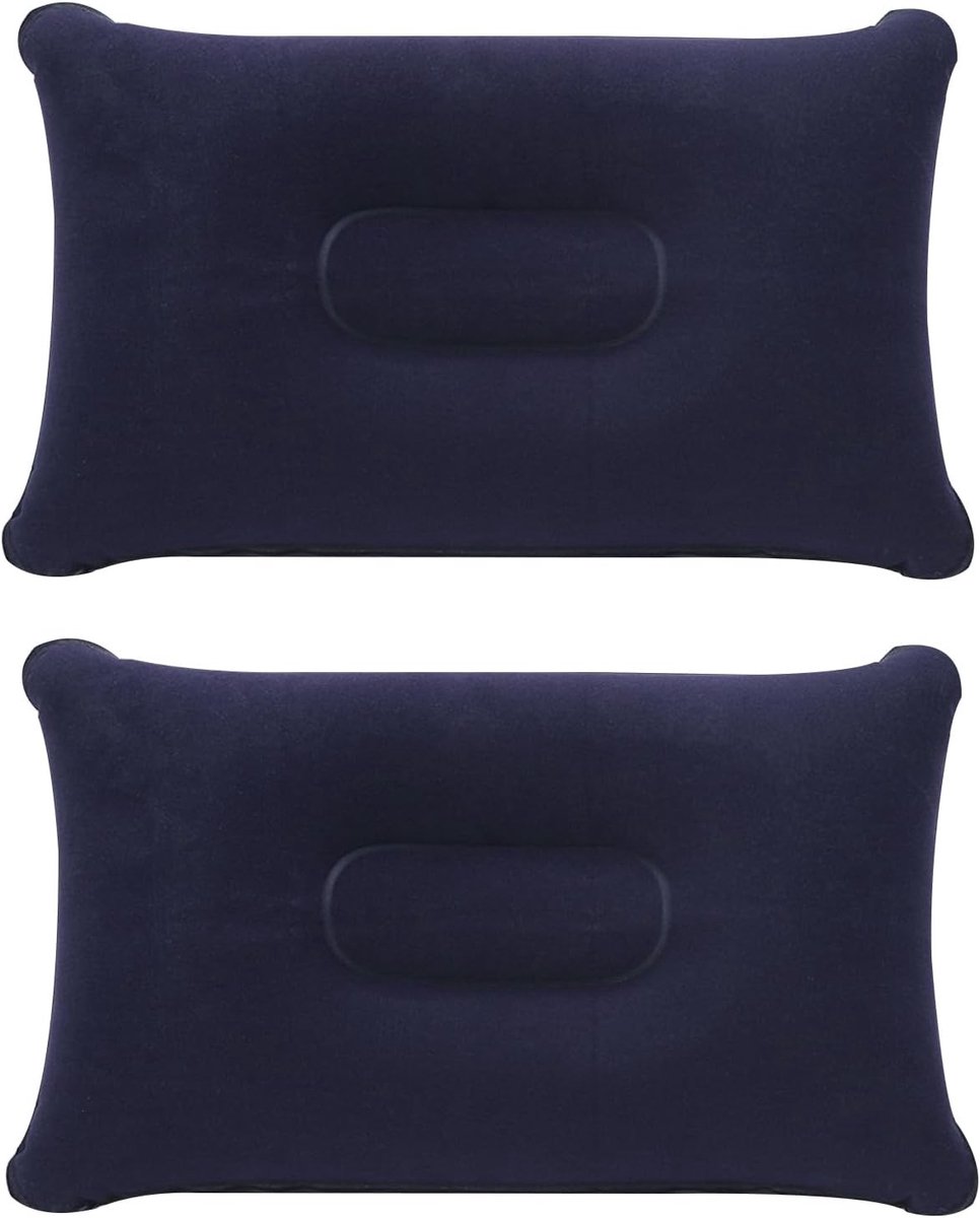 Set van 2 lichtgewicht opblaasbare kussens voor kamperen en reizen, waterdicht en compact, ideaal voor buitenactiviteiten en onderweg, 35 cm x 22 cm