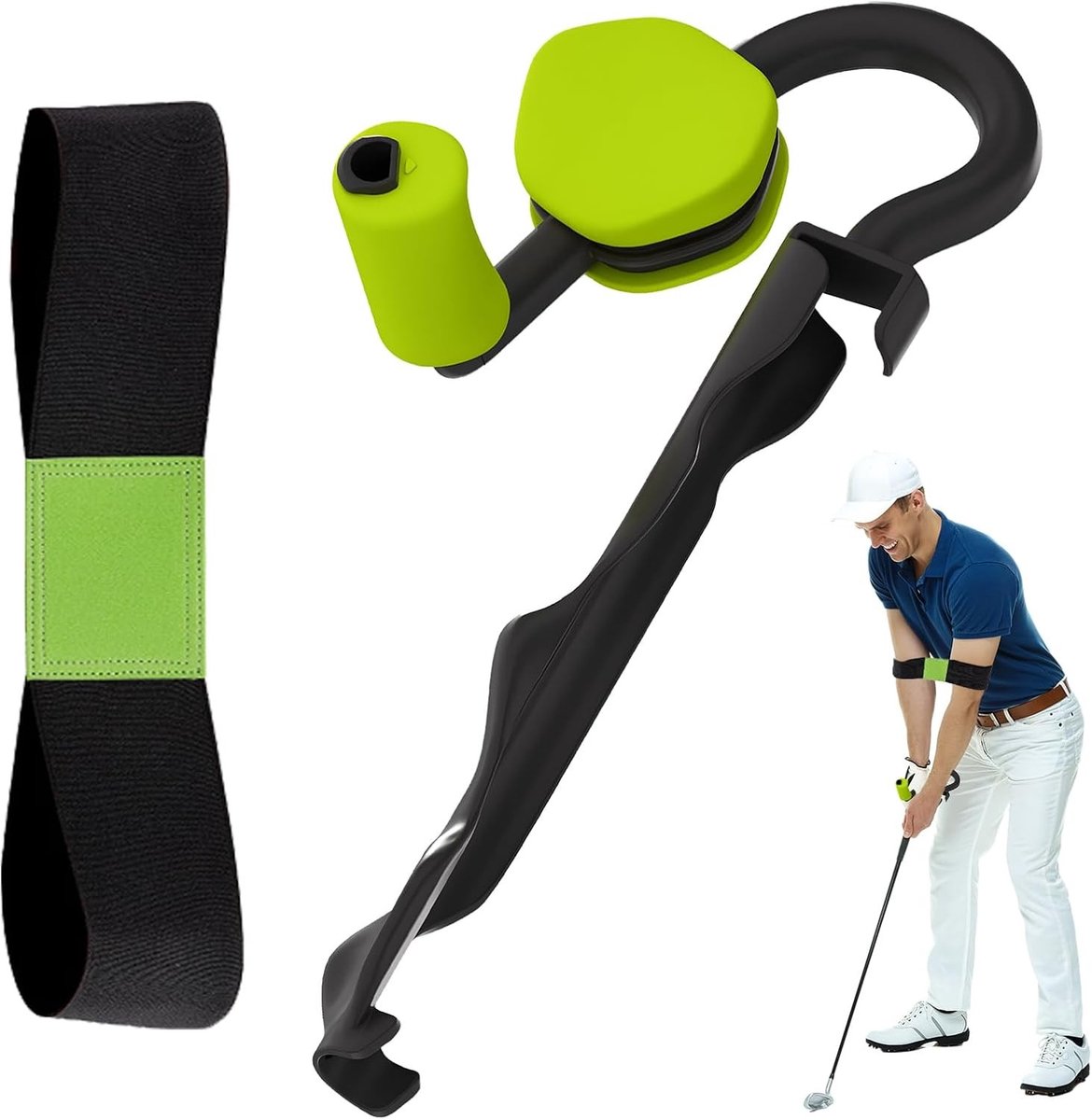 Golf Oefenmateriaal voor Putting, Non-Slip Mechanisme, Wave Grip Trainer voor IJzers en Hout, Verbeter je Swing Techniek met Grip Set en Accessoires