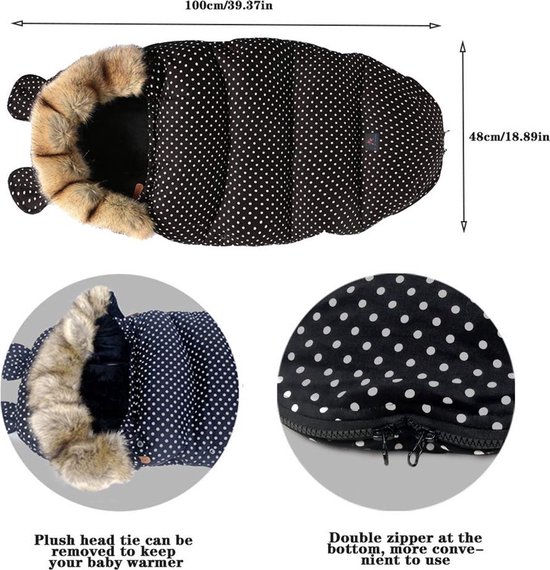 Voetenzak voor Autstoel & Kinderwagen-buggy-voor Maxi Cosi-Buitenwaterdicht en winddicht-Footmuff-Polyester-blauw — afbeelding 5