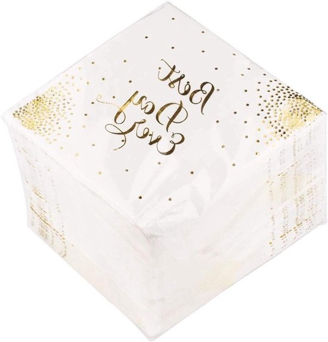 Cocktailservetten Goudfolie - Papieren servetten luxe - Feestelijke decoratie - Exclusieve kwaliteit papier - 25x25 cm - Groen