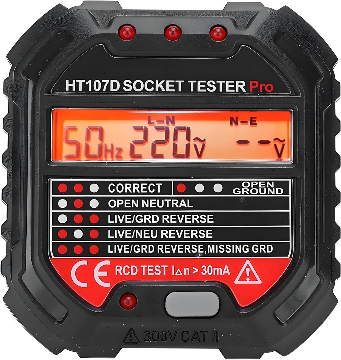 Socket Tester 90-250V met LCD Display en 7 LED Lichtstanden voor Thuisgebruik en Aardingscontrole