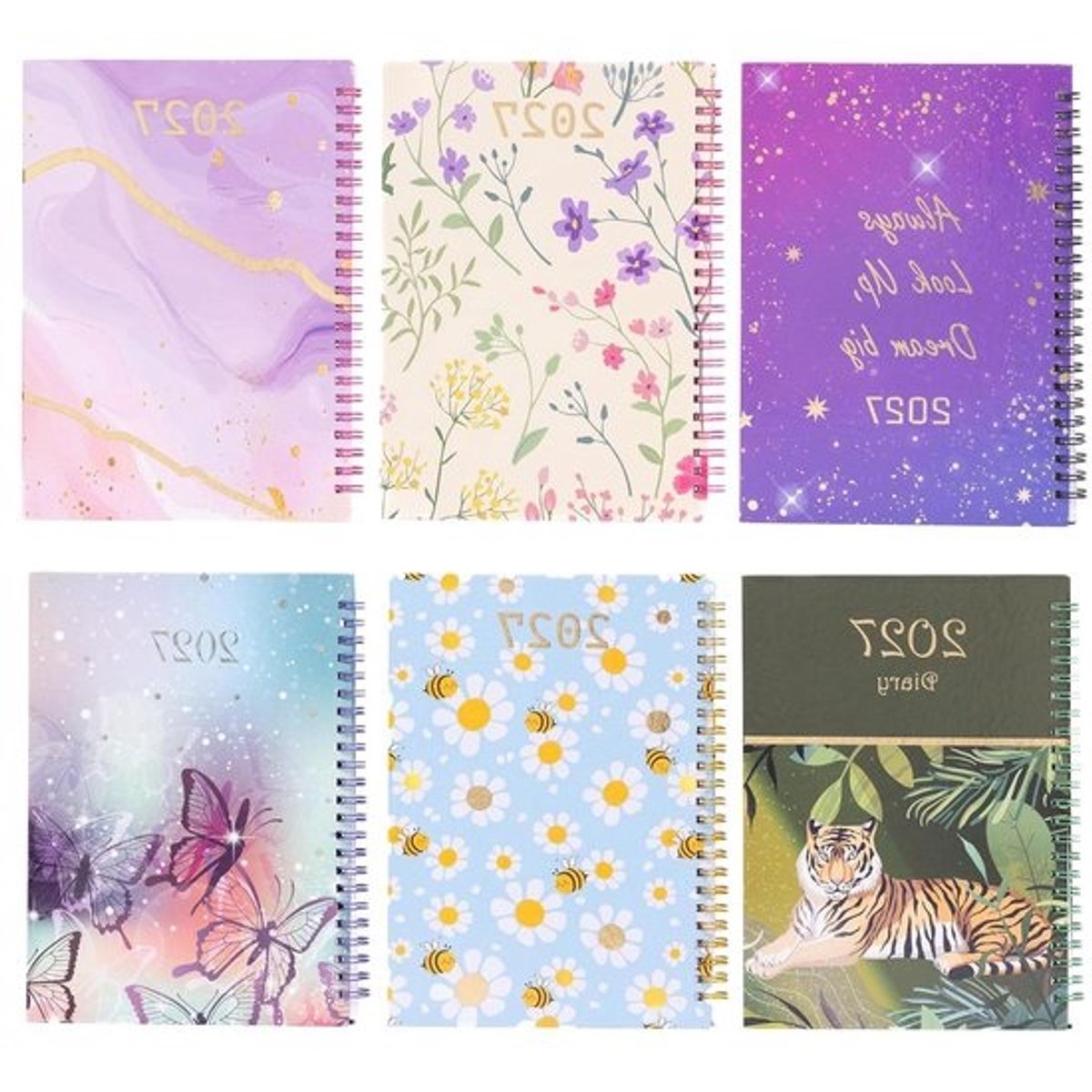 Dagboek A5 - Agenda Spiraal - Notities Maken - Hardback Wiro Cover - A5 - Bloemen