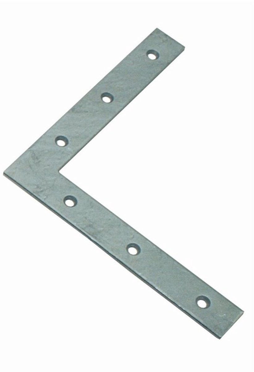 Raamhoek recht – 70x70 mm – 14 mm breed – 2 mm dik – verzinkt staal – per 4 stuks – versterkingshoek – hoekplaat