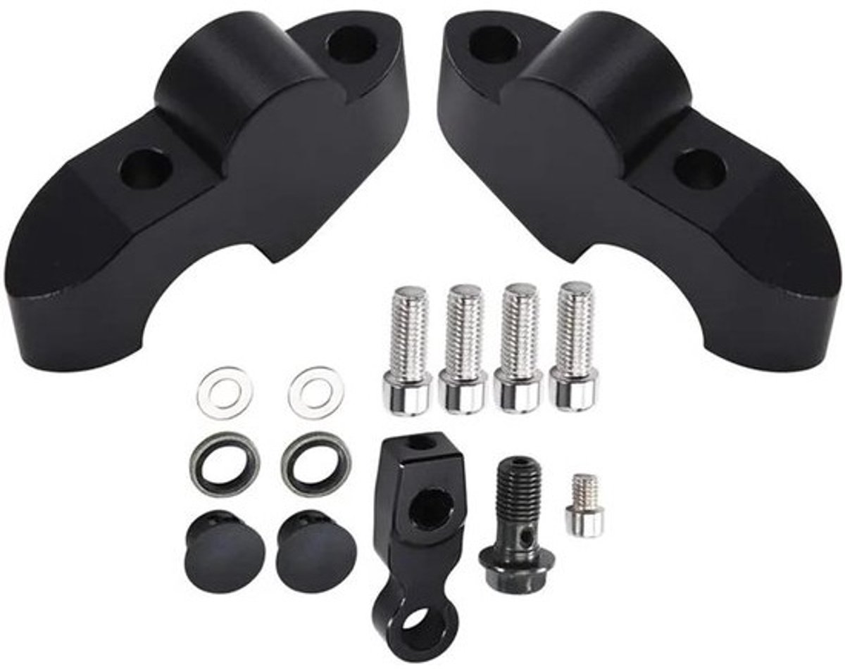 Stuurmontageklem - Stuurverhoger Adapters - Motorrijden Comfort - Verstelbare Rijpositie - 300 g - Zwart