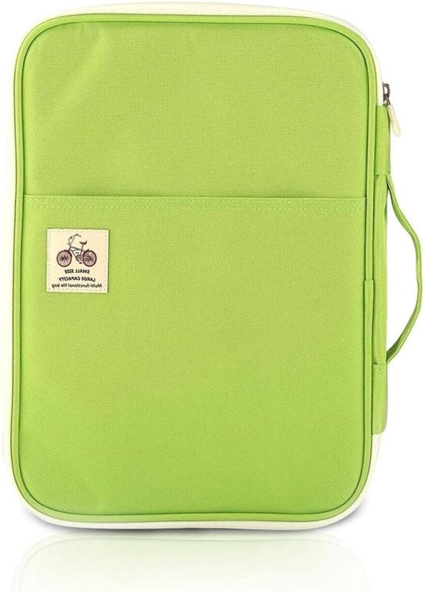Documentenmap A4 - Portfolio Organizer - Documenten Opbergen - Waterdicht Oxford Materiaal - 35 x 25 cm - Groen
