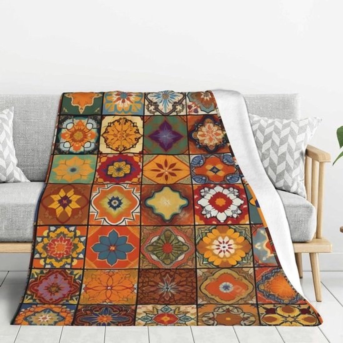 Pluche Fleece Deken - Zachte Deken Flanellen Deken - Comfort Thuis - Uniek Digitaal Printontwerp - 150 x 130 cm