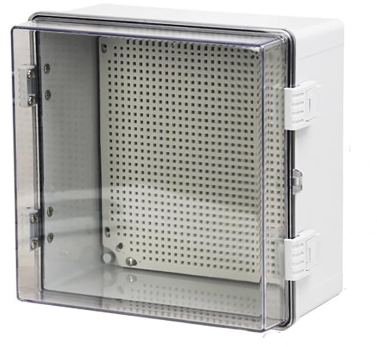 Waterdichte elektrische behuizing IP66 voor buitengebruik, controlekast met wandmontageaccessoires, 300 x 300 x 170 mm, weerbestendig en duurzaam