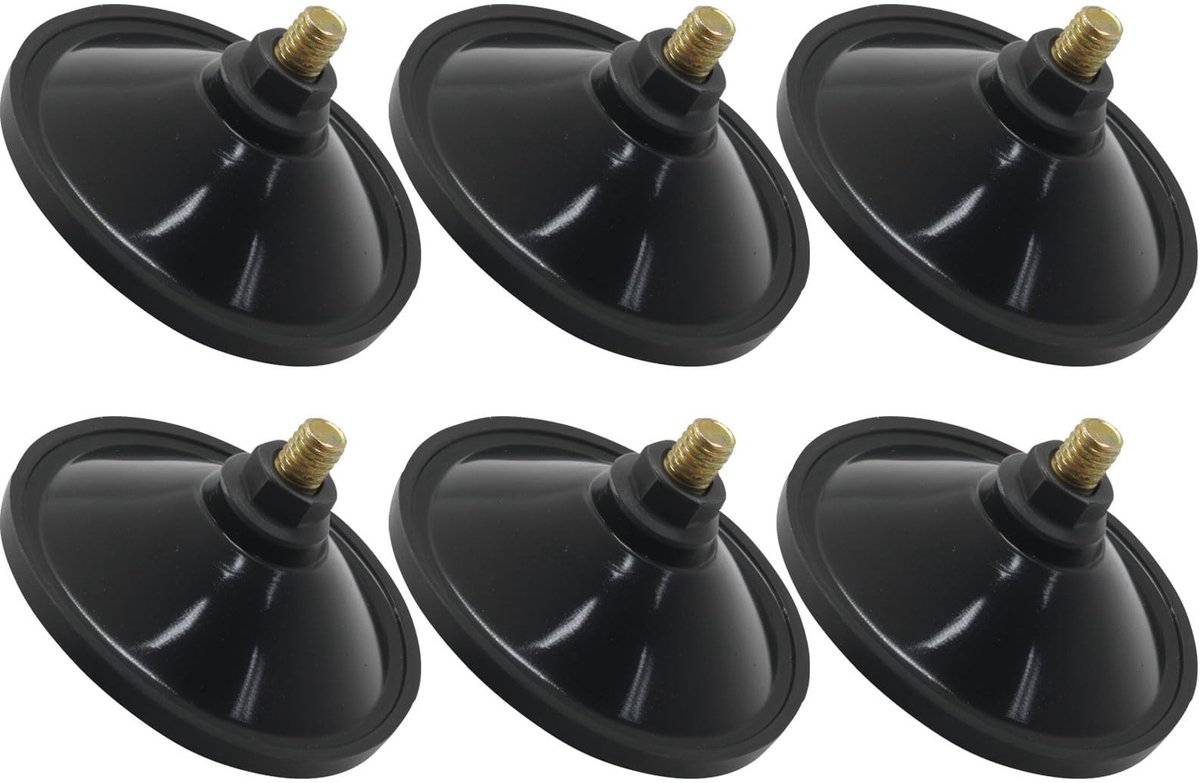 6-Pack Zware Zuignappen - Extra Sterke Hechting - Zwart