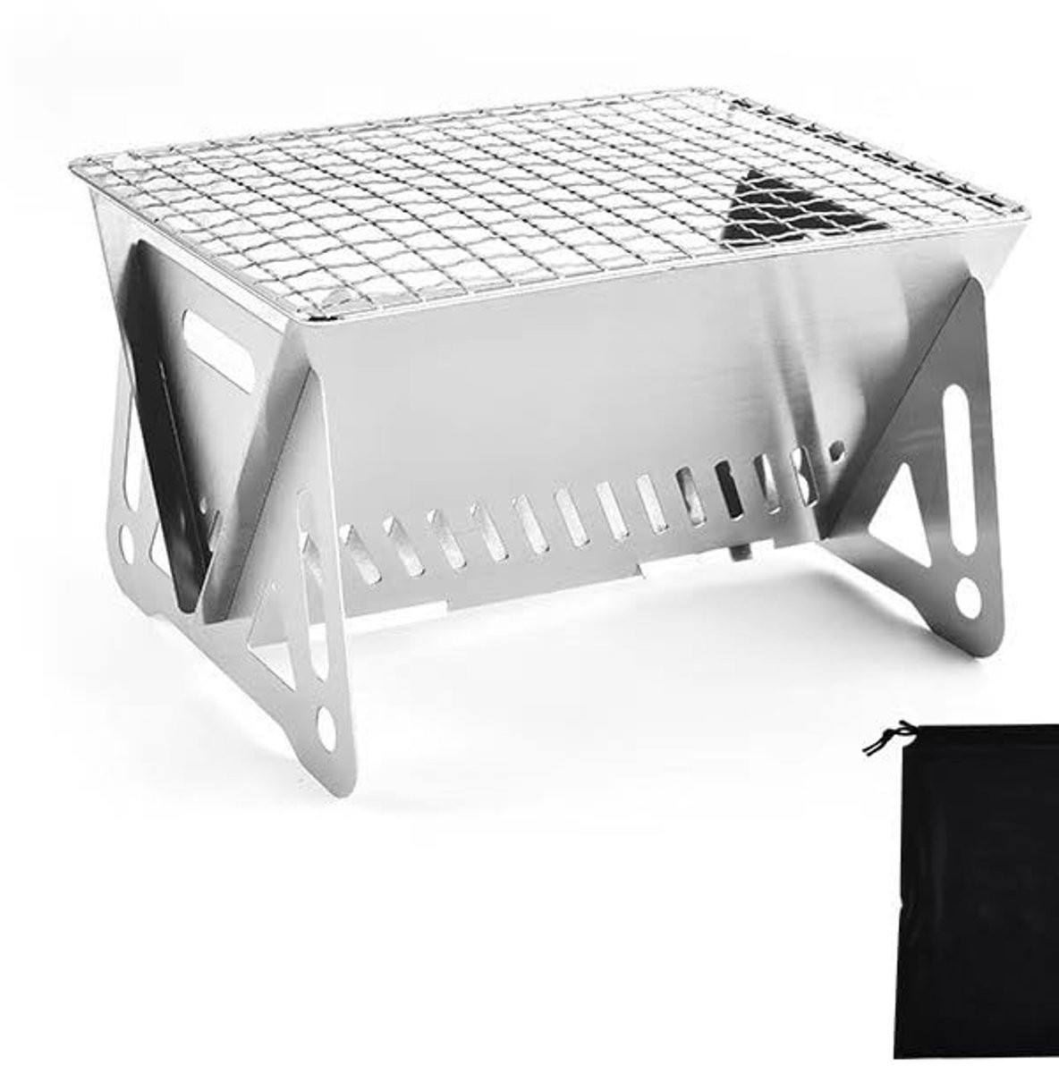 Campinggrill - Roestvrij Staal, Draagbaar