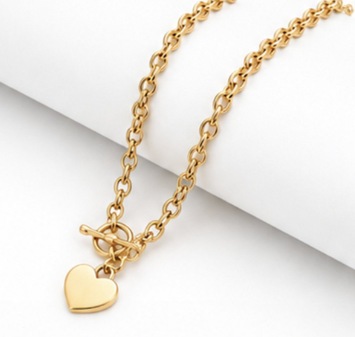 Luxe ketting - verguld - Stijlvolle ketting - Goudkleurig - Roestvrijstalen -Cadeau Voor Vrouwen- cadeau -Valentijn - Liefde - Verrassing