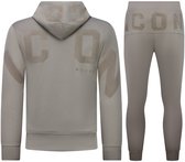 ICON Hoodie Trainingspak Heren - Joggingpak Heren Volwassenen - Huispak Heren - 6152 - Grijs