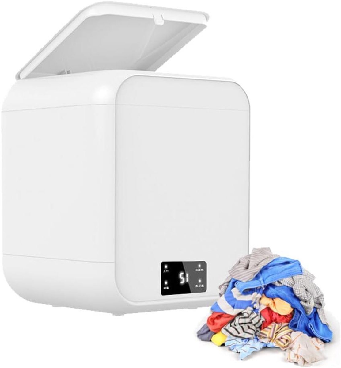 Draagbare Wasmachine Mini Wasmachine Apart Wassen Blauw Licht Vlekverwijdering 12 Liter Wit