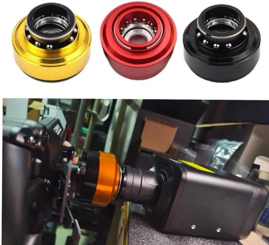 Stuurwiel Adapter - Quick Release - Sim Racing - Hoge Stabiliteit Aluminium - 10 x 9 x 9 cm - rood — afbeelding 2