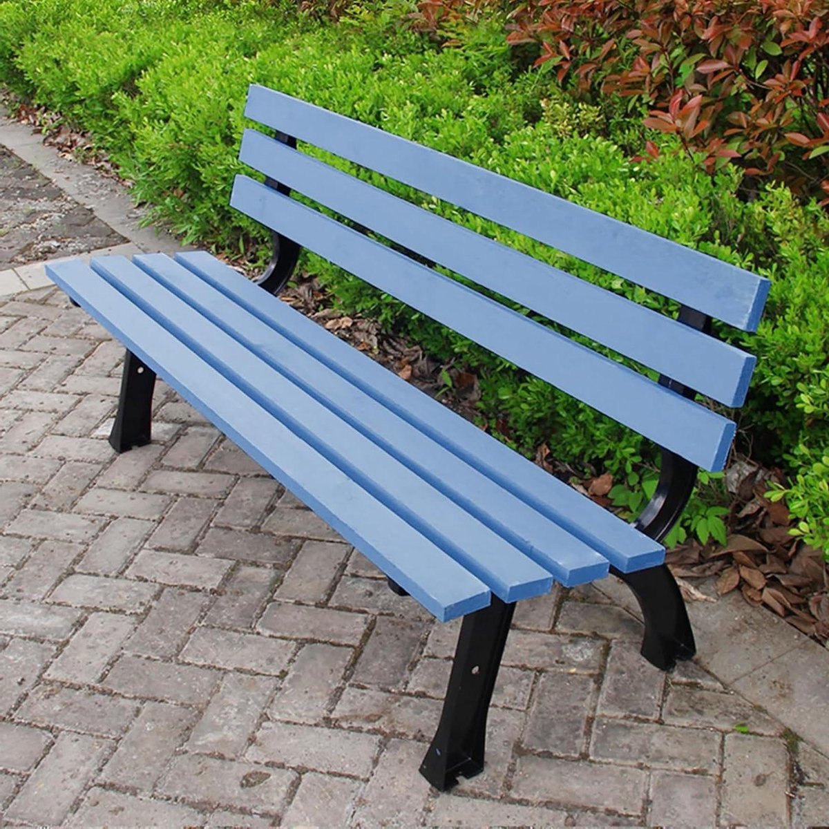 Tuinbank Parkbank - Buitenmeubel Zitbank - Ontspannen Buiten - Massief Hout - Maat M - Blauw