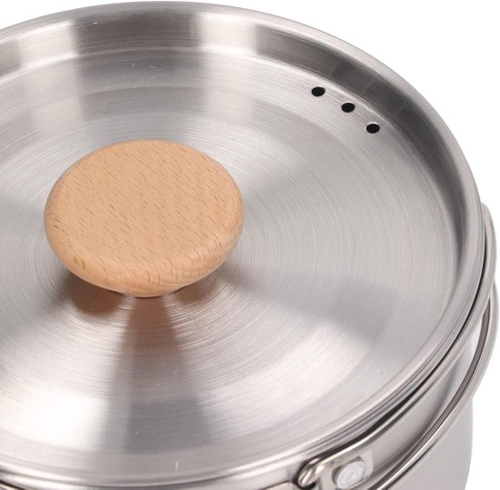 Camping kookset - Kampeerpotten pannen - Buiten koken - Roestvrij staal - 1.4 Liter - Zilver — afbeelding 4