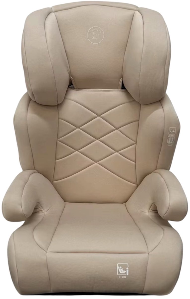 Liefjes & Co Moveup Autostoel – i-Size – Groep 2/3 (100–150 cm) Memory Foam - Afstelbare hoofdsteun - Booster - Beige