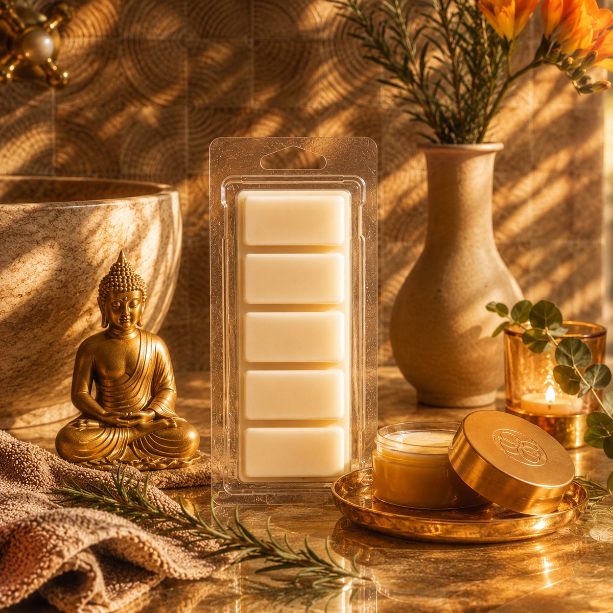Waxmelts Boedhha Mehr - Rituals geinspireerd - Snapbar - 55 gram - Sojawas - Handmade - Dierproefvrij - Vegan - Huisparfum - Voor in geurbrander - Waxbrander - Geur in huis - Wax melt - Geurkaars - Parfum