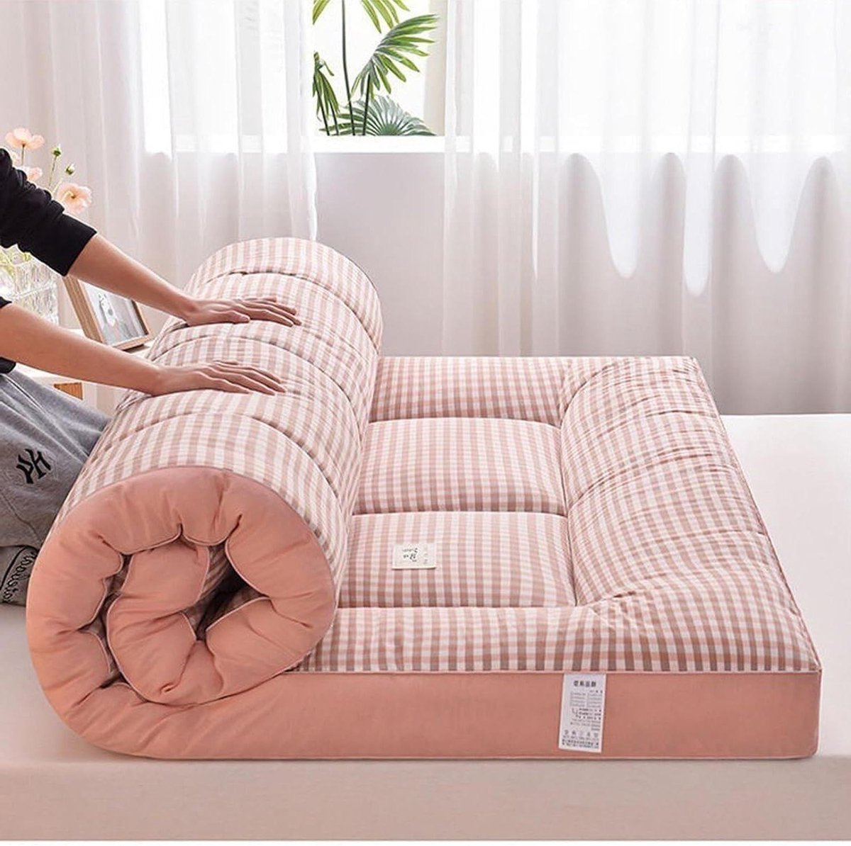 Japanse futonmatras - Oprolbare matras gastenmatras - Comfortabel slapen - Verdikte veerkrachtige vulling - 90 x 200 cm - Grijs