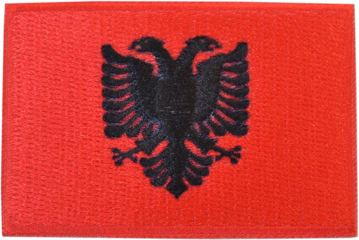 Embleem vlag Albanië - Strijk embleem - Carnavalskleding - Carnaval accessoires