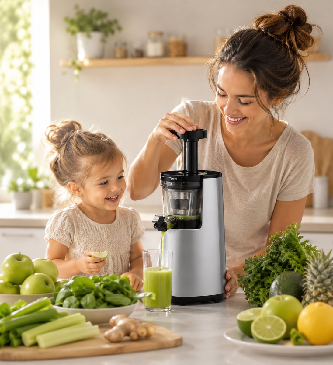 BioChef Atlas Slowjuicer – Groenten & Fruitpers – Zilver – 250W