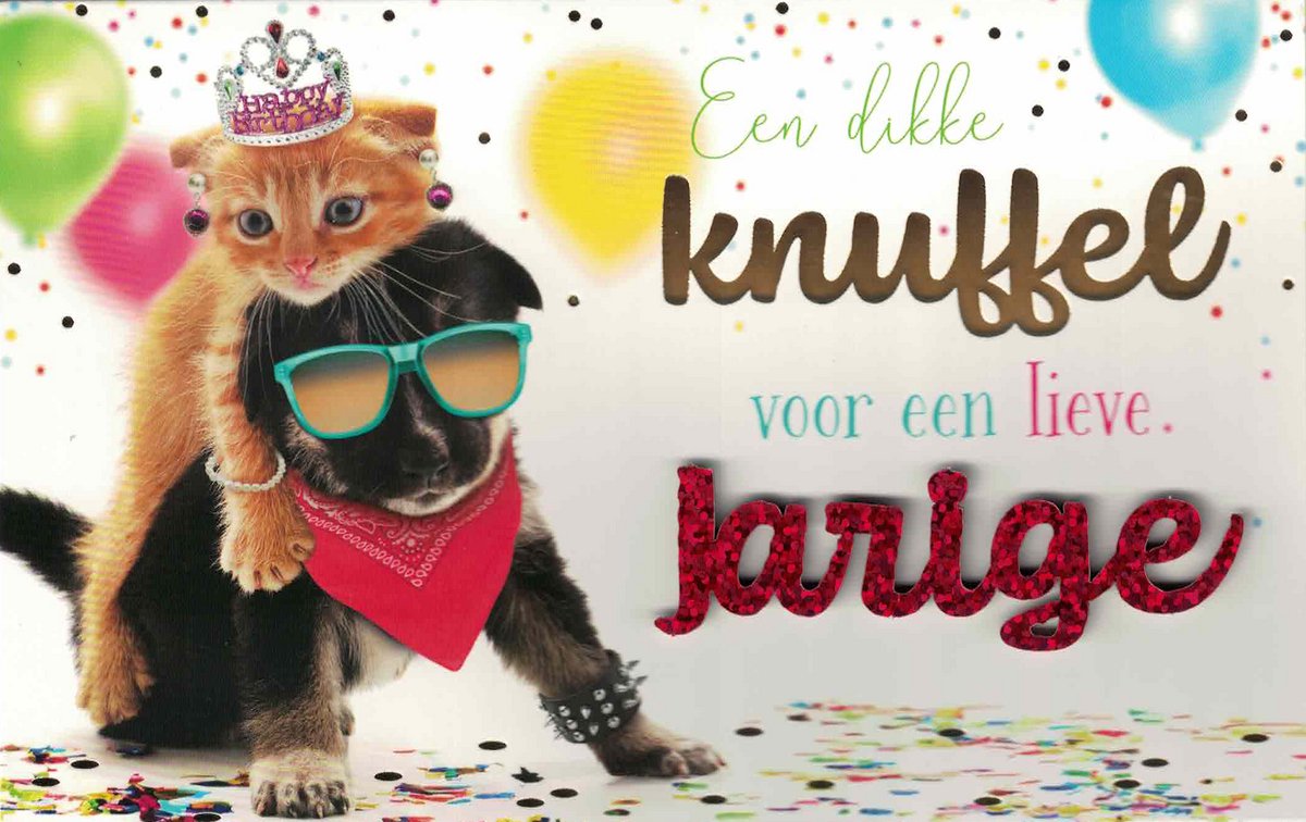 Wenskaart - luxe wenskaart - Een dikke knuffel voor de lieve jarige - verjaardag - van harte gefeliciteerd - verjaardag - felicitatie