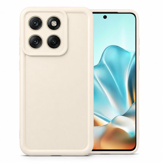 Coque compatible avec Motorola Moto Edge 60 / 60 Fusion - Coque arrière en silicone mat - Crème