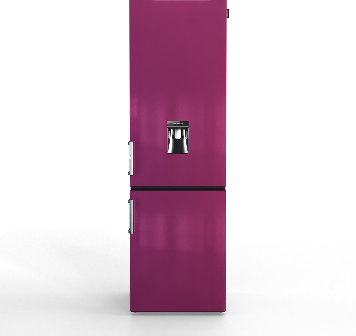 NUNKI LARGEH2O-APUR / Combi Bottom Koelkast, E klasse, 268l, Waterdispenser, Fun Purple, Gloss Metallic (ALL sides)