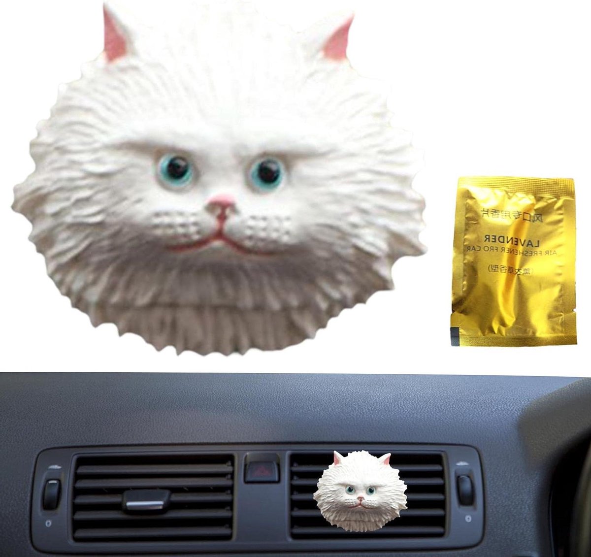 Ventilatie Clip - Auto Decoratie - Auto Verfrisser - Schattig Kat Ontwerp - N.v.t. - Zwart