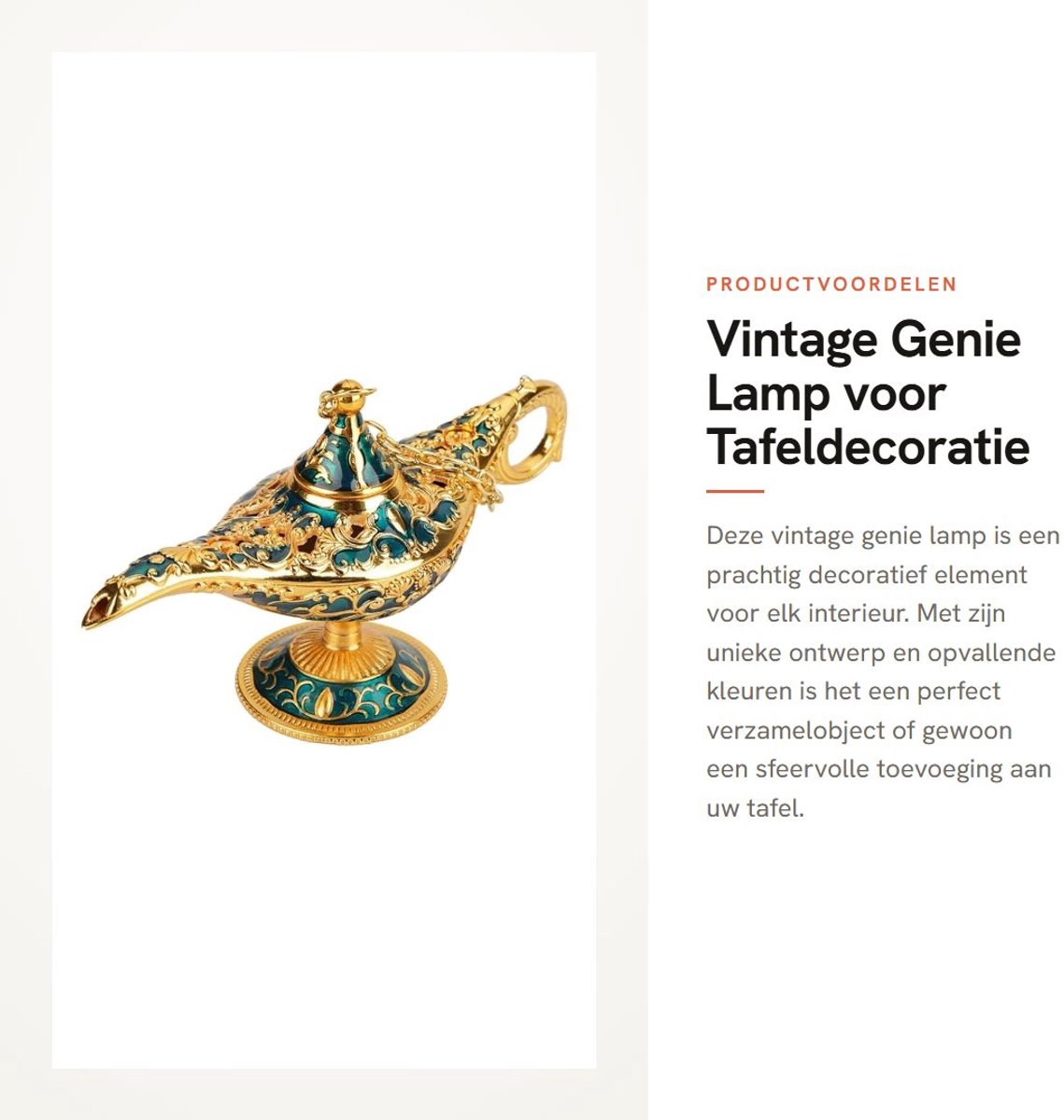 Dailygoods- Licht Vintage Stijl - Tafeldecoratie - Verzamelobject - Metaal - Goud-Blauw - 3D-Reliëf - Decoratieve Lamp