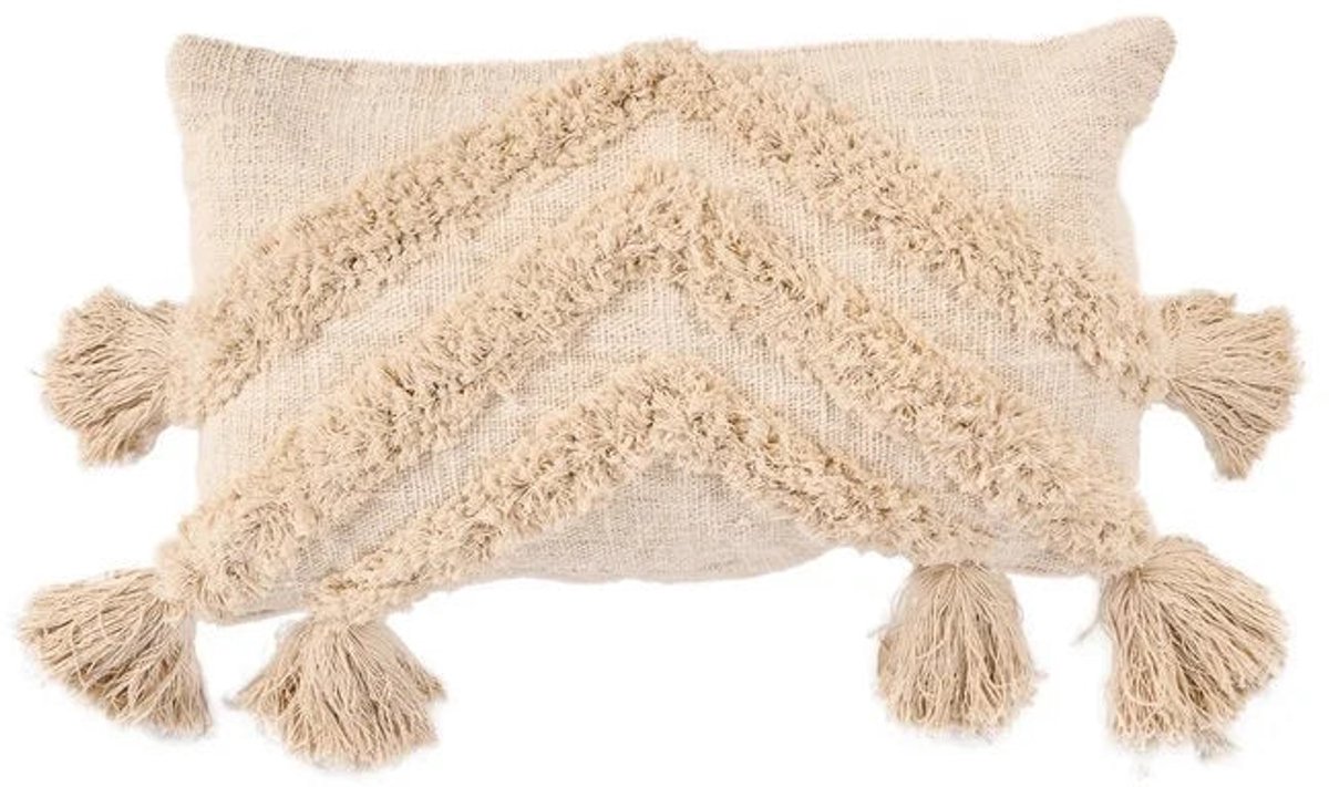 The Nomad Tassel Cushion Cover - Cream